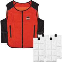 Chill-Its 6260 Lightweight Phase Change Cooling Vest with Rechargeable Packs, Small/Medium, Orange CSL Industriel Inc.