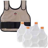 Chill-Its 6230 Standard Phase Change Cooling Vest with Rechargeable Packs, Small/Medium, Khaki CSL Industriel Inc.