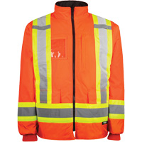 Manteau haute visibilit&eacute; 7-en-1, Polyester, Orange haute visibilit&eacute;, T-petit CSL Industriel Inc.