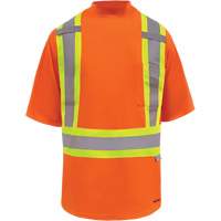 T-shirt de s&eacute;curit&eacute; doubl&eacute; de bambou Viking, Polyester, Petit, Orange haute visibilit&eacute; CSL Industriel Inc.