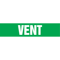 "Vent" Pipe Markers, Self-Adhesive, 4" H x 24" W, White on Green CSL Industriel Inc.