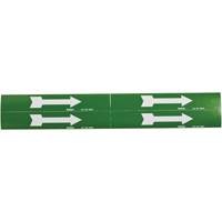 Marqueurs de tuyau avec fl&egrave;ches, Autocollant, 1-1/8" h x 7" la, Blanc/vert CSL Industriel Inc.