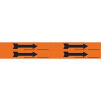 Marqueurs de tuyau avec fl&egrave;ches, Autocollant, 1-1/8" h x 7" la, Noir/orange CSL Industriel Inc.