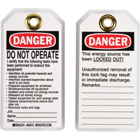 &eacute;tiquettes de verrouillage, Plastique, 3" la x 5-1/2" h, Anglais CSL Industriel Inc.