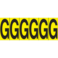 Individual Adhesive Letter Markers, G, 2-15/16" H, Black on Yellow CSL Industriel Inc.