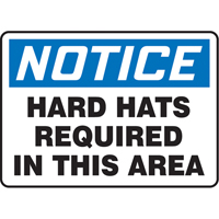 "Hard Hats Required" Sign, 7" x 10", Vinyl, English CSL Industriel Inc.