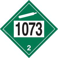 Plaque-&eacute;tiquette TMD 1073 pour gaz ininflammable oxyg&egrave;ne liqu&eacute;fi&eacute;, Plastique CSL Industriel Inc.