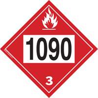 Plaque-&eacute;tiquette TMD 1090 pour liquide inflammable ac&eacute;tone, Plastique CSL Industriel Inc.