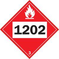 Plaque-&eacute;tiquette TMD 1202 pour liquide inflammable huile combustible, Vinyle adh&eacute;sif CSL Industriel Inc.
