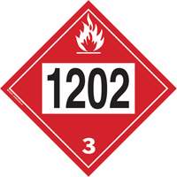 Plaque-&eacute;tiquette TMD 1202 pour liquide inflammable huile combustible, Plastique CSL Industriel Inc.
