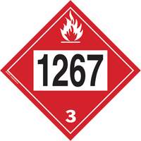 Plaque-&eacute;tiquette TMD 1267 pour liquide inflammable p&eacute;trole brut, Vinyle adh&eacute;sif CSL Industriel Inc.