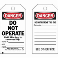 Self-Laminating Safety Tags, Polyester, 3" W x 5-3/4" H, English CSL Industriel Inc.