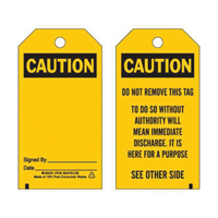 Accident Prevention Tags, Polyester, 3" W x 5-3/4" H, English CSL Industriel Inc.