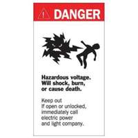 "Danger Hazardous Voltage" Sign, 8" x 4-1/2", Acrylic, English with Pictogram CSL Industriel Inc.