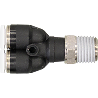 Topfit Male Threaded Y-Connector Fitting, 1/4" Dia, Polymer CSL Industriel Inc.