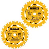 Assortiment de lames de scie circulaire, 6-1/2", 18/24 dents, Pour Bois CSL Industriel Inc.