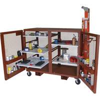 Mobile Mesh Cabinet, Steel, 49 Cubic Feet, Red CSL Industriel Inc.