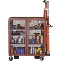Mobile Mesh Cabinet, Steel, 37 Cubic Feet, Red CSL Industriel Inc.