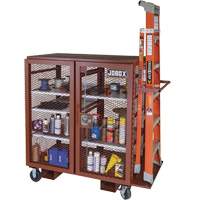 Mobile Mesh Cabinet, Steel, 37 Cubic Feet, Red CSL Industriel Inc.