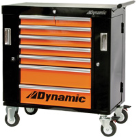 Armoire roulante, 8 tiroirs, 36" la x 18" p x 39-1/4" h, Noir/Orange CSL Industriel Inc.