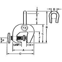 SAC Plate Clamp, 12000 lbs. (6 tons), 0" - 3" Jaw Opening CSL Industriel Inc.
