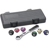 6 Point Magnetic Oil Drain Plug Metric Socket Set, 7 Pieces, 3/8" Drive Size CSL Industriel Inc.