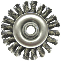 Wire Wheel Brushes, 4" Dia., 0.02" Fill, 5/8"-11 Arbor, Steel CSL Industriel Inc.
