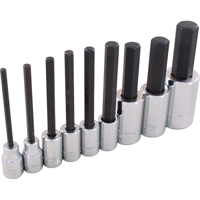 Hex Head Socket Set, Hex, 1/2"/3/8" Drive, 9 Pcs CSL Industriel Inc.