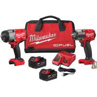 M18 FUEL 1/2" High Torque  & 3/8" Medium Torque Impact Wrenches Automotive Combo Kit, Lithium-Ion, 18 V CSL Industriel Inc.