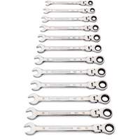 90-Tooth 12 Point Wrench Set, Flex Head/Ratcheting Combination, 12 Pieces, Metric CSL Industriel Inc.