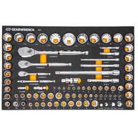 1/4", 3/8" & 1/2" 90-Tooth SAE/Metric Mechanics Tool Set with Foam Storage Tray CSL Industriel Inc.