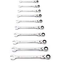 90-Tooth 12 Point SAE Wrench Set, Flex Head/Ratcheting Combination, 10 Pieces, Imperial CSL Industriel Inc.