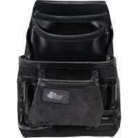 Phantom Collection Heavy-Duty Nail & Tool Bag, Leather, 10 Pockets, Black CSL Industriel Inc.