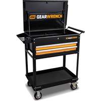 Chariot utilitaire, 2 tiroirs, 32-1/2" la x 42" h, Noir/Orange CSL Industriel Inc.