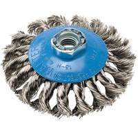 Knot-Twisted Saucer Cup Wire Wheel, 5" Dia., 0.02" Fill, 5/8"-11 Arbor, Aluminum/Stainless Steel CSL Industriel Inc.