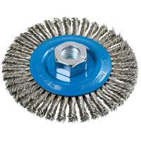Stringer Bead Knotted Wire Brush, 4-1/2" Dia., 0.02" Fill, 5/8"-11 Arbor, Aluminum/Stainless Steel CSL Industriel Inc.