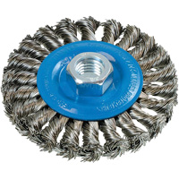 Wide Knotted Wire Wheel Brush, 5/8"-11 Arbor, Steel CSL Industriel Inc.