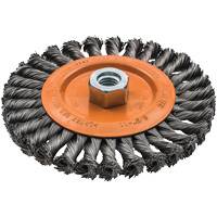 Wide Knotted Wire Wheel Brush, 5/8"-11 Arbor, Steel CSL Industriel Inc.