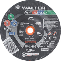 Flexcut Depressed Centre Grinding Wheels, 6", 24 Grit, Aluminum Oxide, 5/8"-11, 10200 RPM, Type 29 CSL Industriel Inc.