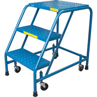 Rolling Step Ladder, 3 Steps, 18" Step Width, 28" Platform Height, Steel CSL Industriel Inc.
