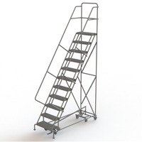 All Directional Rolling Ladder, 11 Steps, 24" Step Width, 110" Platform Height, Steel CSL Industriel Inc.
