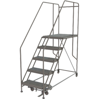 Mobile Work Platform, Steel, 5 Steps, 50" H, 35" D, 24" Step, Serrated CSL Industriel Inc.