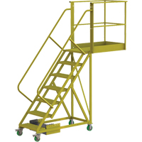 Cantilever Rolling Ladder, Unsupported, 7 Steps, 40" Platform Depth, 70" Platform Height CSL Industriel Inc.