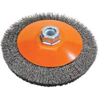 Saucer Crimped Wire Wheel, 5" Dia., 0.012" Fill, 5/8"-11 Arbor CSL Industriel Inc.