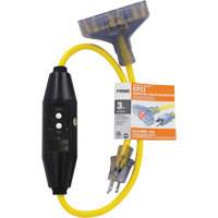 Adaptateurs pour disjoncteurs de fuite &agrave; la terre &agrave; trois prises Shocksafe, 125 V, 15 A, Cordon de 3' CSL Industriel Inc.