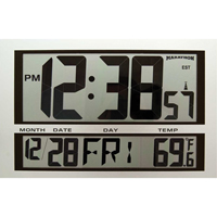 Horloge g&eacute;ante, Num&eacute;rique, &agrave; piles, 16,5" la x 1,7" p x 11" h, Argent CSL Industriel Inc.