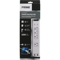 Limiteurs de surtension avec chargeur USB, 4 Prises, 1200 J, 1875 W, Cordon 4' CSL Industriel Inc.