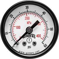 Economy Pressure Gauge, 1-1/2" , 0 - 60 psi, Back Mount, Analogue CSL Industriel Inc.
