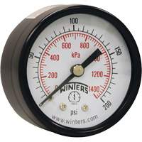 Economy Pressure Gauge, 2" , 0 - 200 psi, Back Mount, Analogue CSL Industriel Inc.