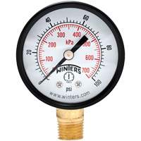 Economy Pressure Gauge, 2" , 0 - 100 psi, Bottom Mount, Analogue CSL Industriel Inc.